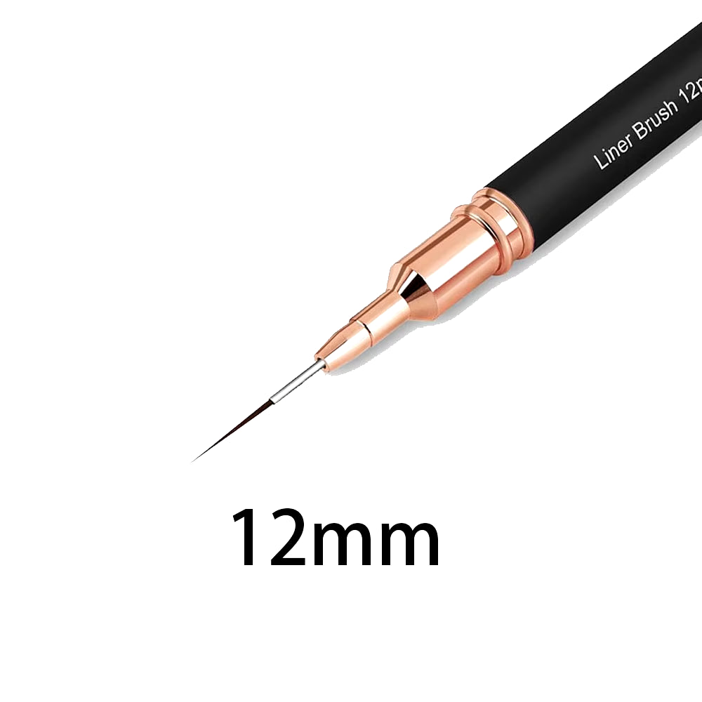 Black Nail Art Liner Brushes 5Sizes Painting Nail Design Pen /8/12/20/25Mm Drawing Tool for Long Lines Thin Details Manicure Pen