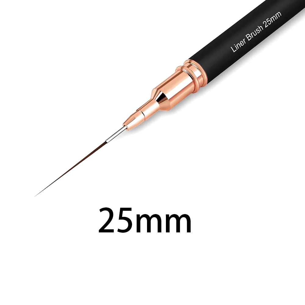 Black Nail Art Liner Brushes 5Sizes Painting Nail Design Pen /8/12/20/25Mm Drawing Tool for Long Lines Thin Details Manicure Pen