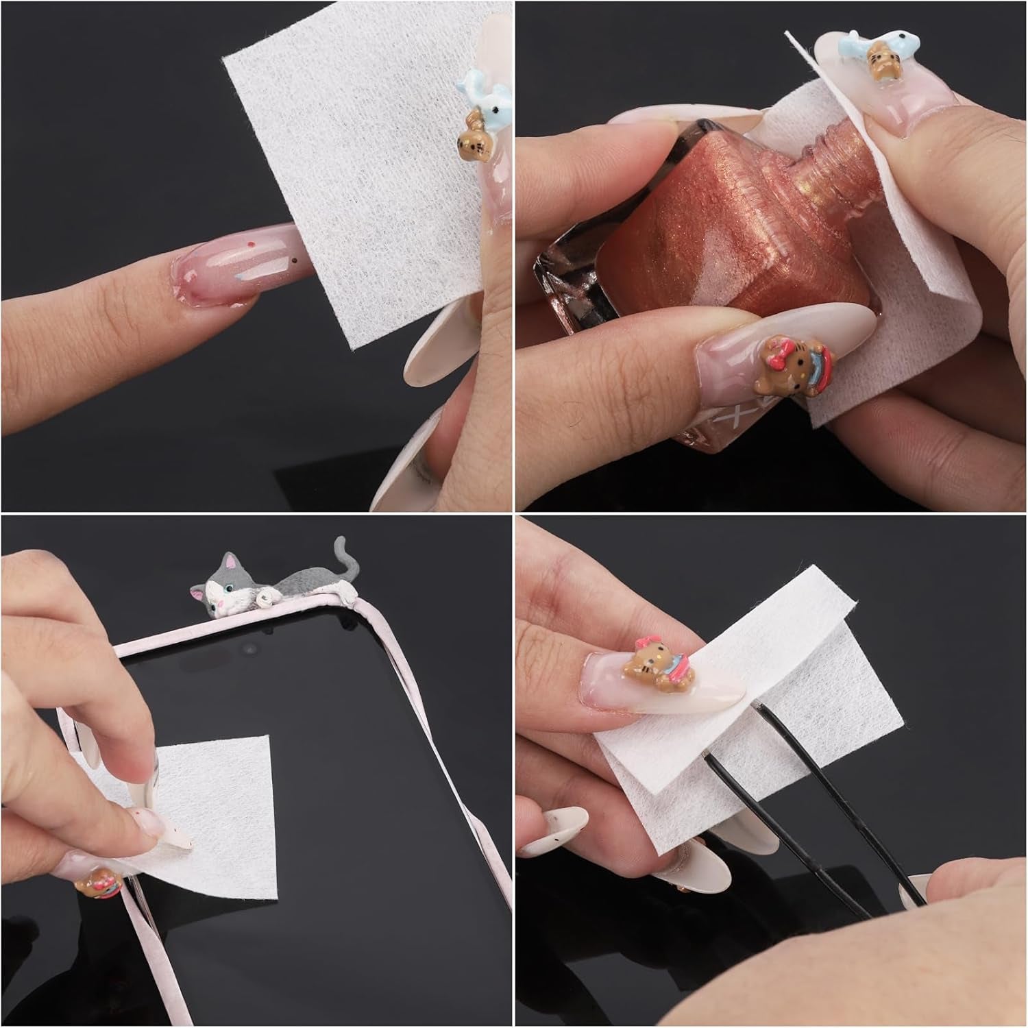 650 Pcs Lint Free Nail Wipes Gel Nail Polish Remover Pads Nail Cotton Pads for Polish Removal