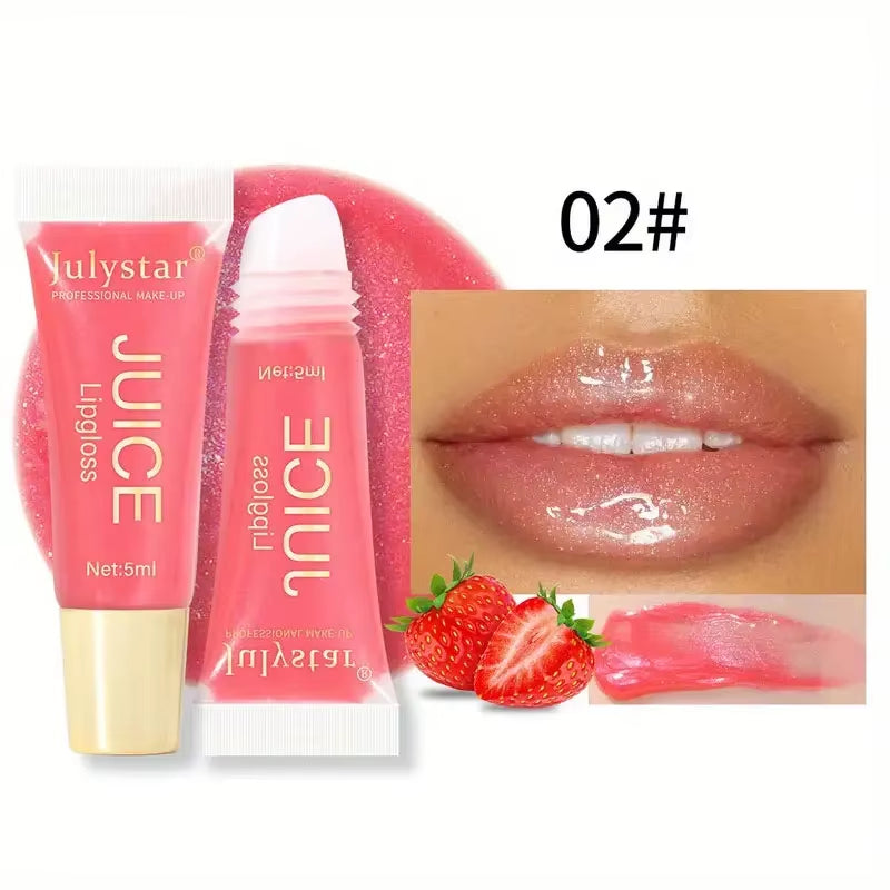 Watery Crystal Clear Jelly Lip Oil Lip Balm Moisturizing and Smoothinglip Lines Jelly Pout Lip Gloss Glass Lip Fruit Scent