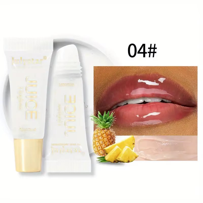 Watery Crystal Clear Jelly Lip Oil Lip Balm Moisturizing and Smoothinglip Lines Jelly Pout Lip Gloss Glass Lip Fruit Scent