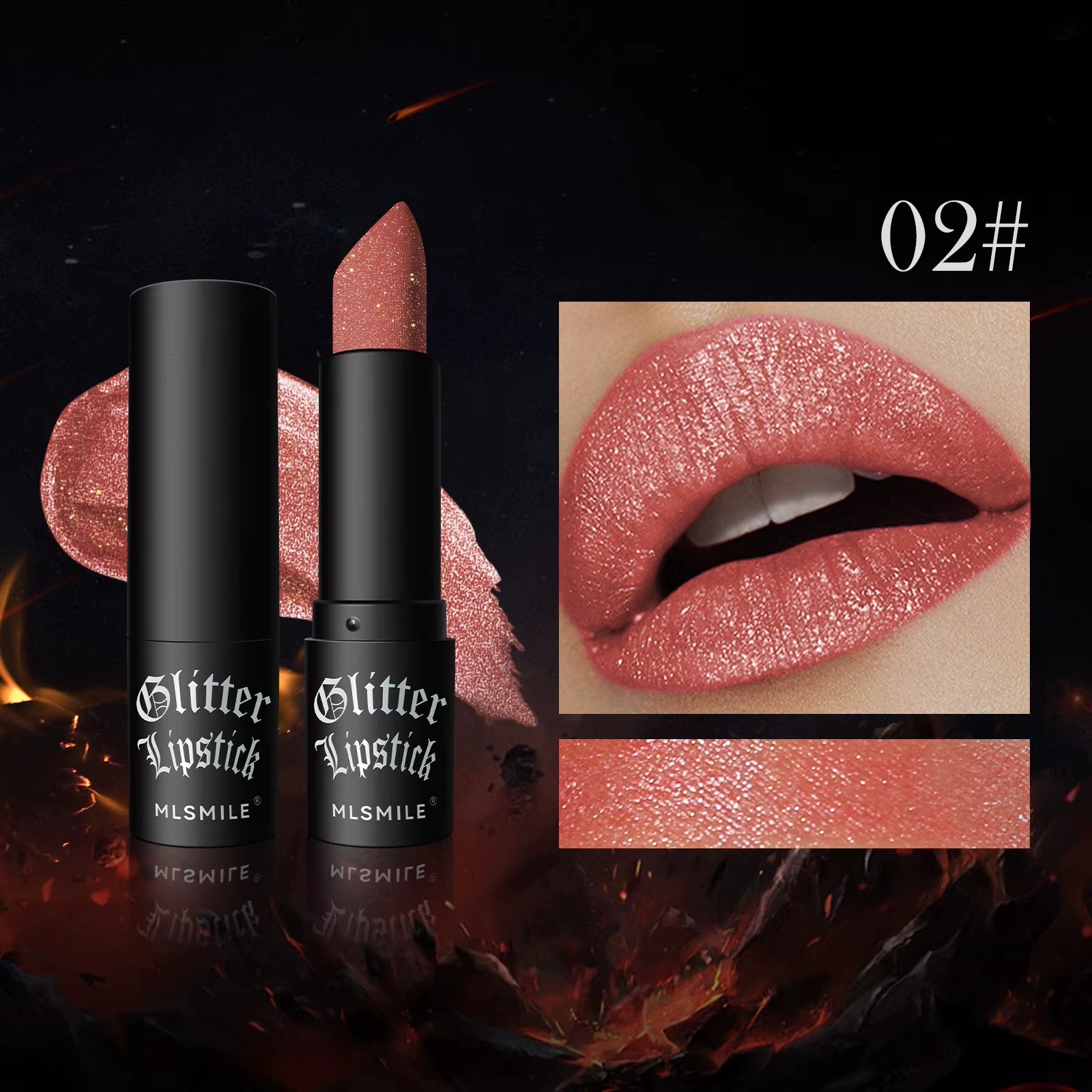 Multi-Color Non-Stick Cup Matte Lipstick Flash Lasting Easy Color Diamond Lipstick Dark Halloween Look