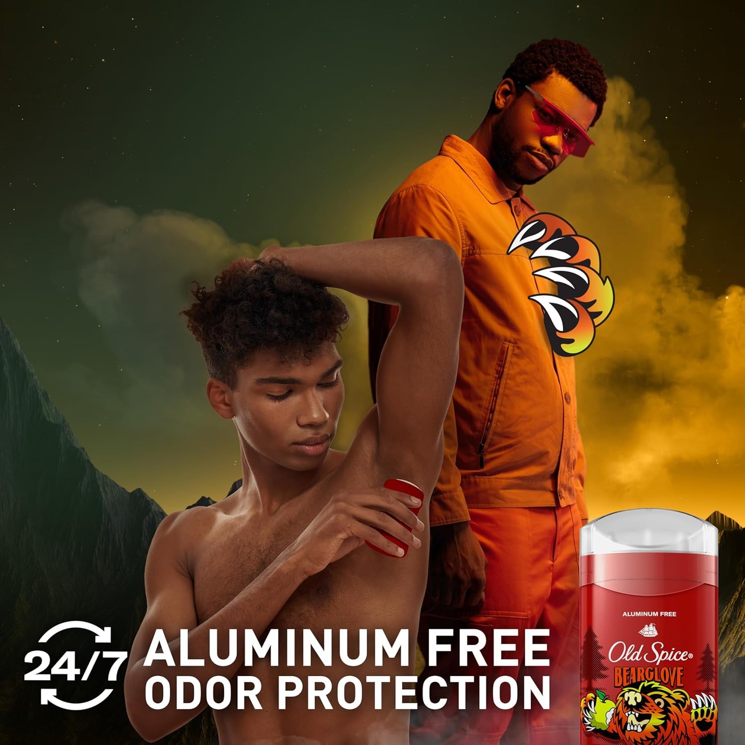 Aluminum Free Deodorant for Men, 24/7 Odor Protection, 24/7 Freshness & Lasting Scent, Goes on Clear, Bearglove with Crisp Orchard Scent, 3.0 Oz (Pack of 3)