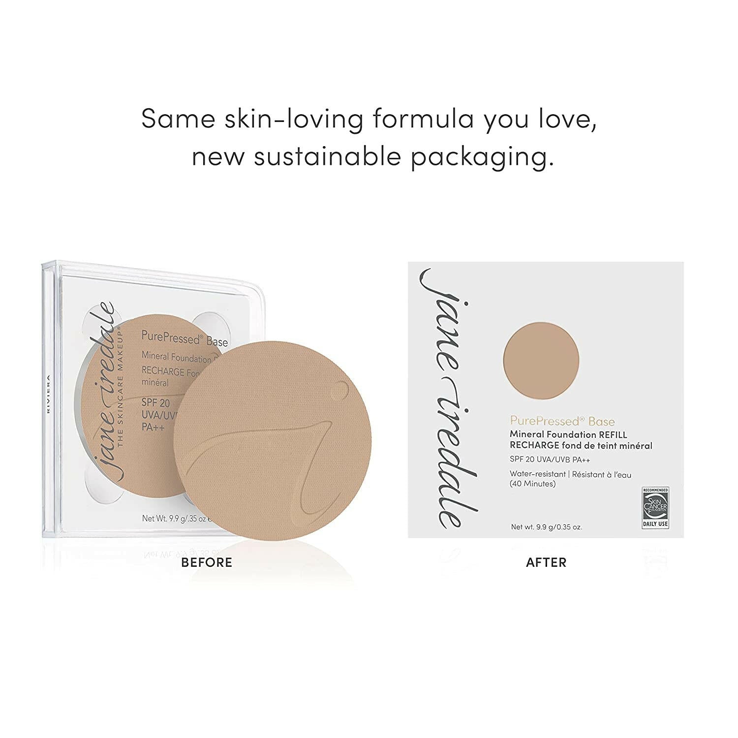 Jane Iredale Purepressed Base Mineral Foundation Refill or Refillable Compact Set| Semi Matte Pressed Powder with SPF | Talc Free, Vegan, Cruelty-Free