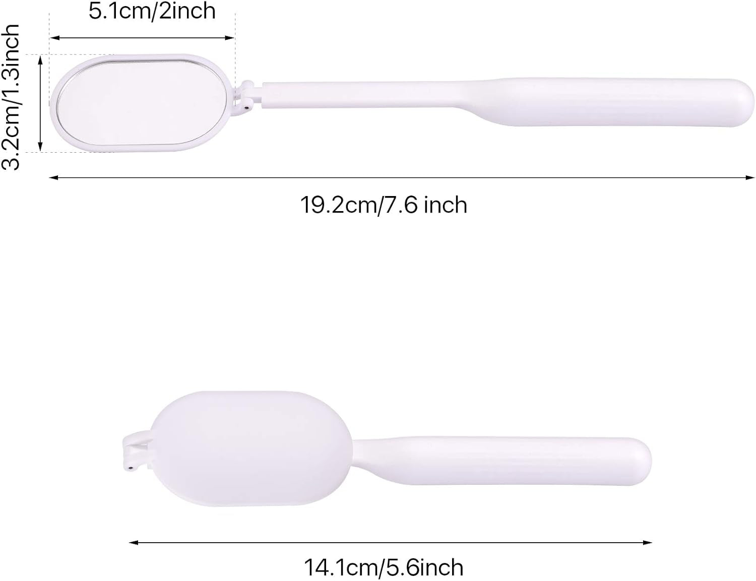 Foldable Lash Mirror, 270° Free Rotation, Lightweight Makeup Mirror for Eyelash Extensions Supplies (White)